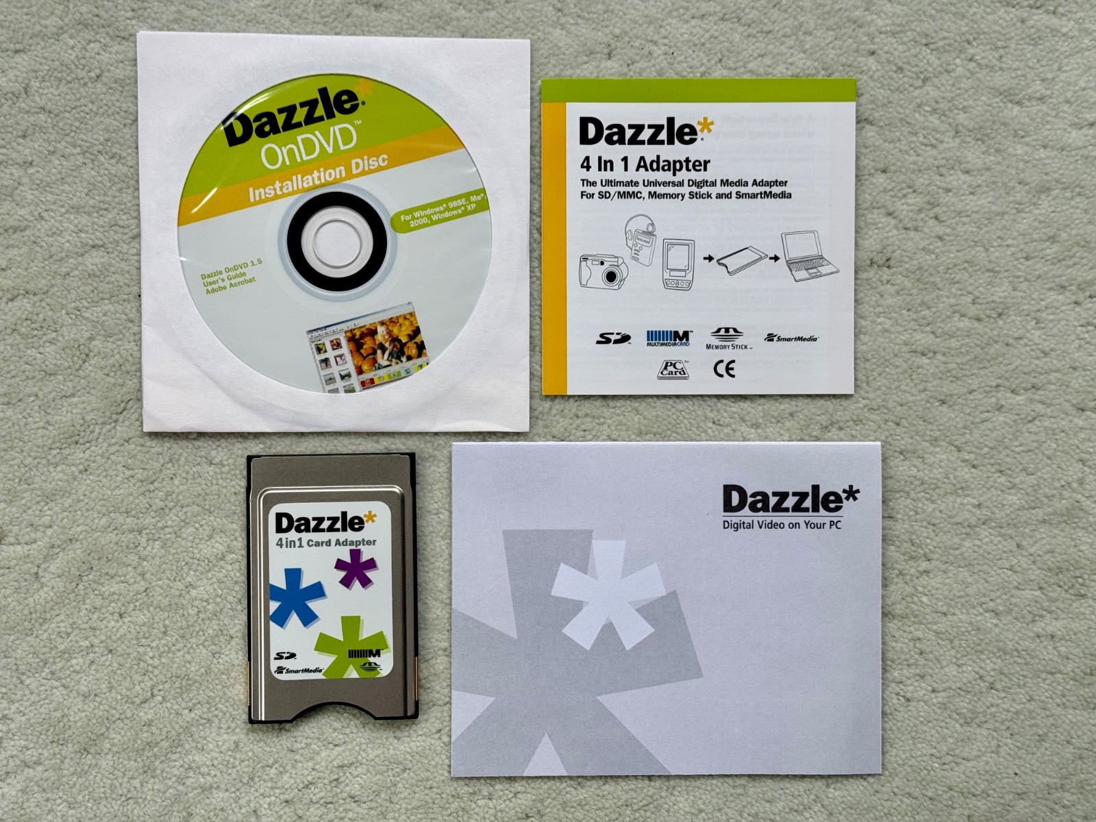 Dazzle 4-in-1 Digital Media Card Adapter and Installation DVD