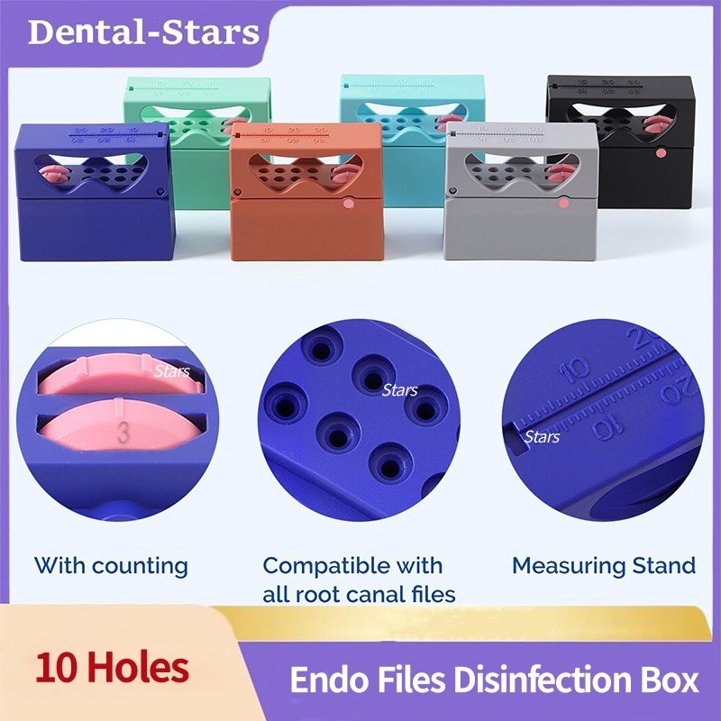 10 Holes Dental Endo Root Canal Files Holder Stand Autoclavable With Memory Box