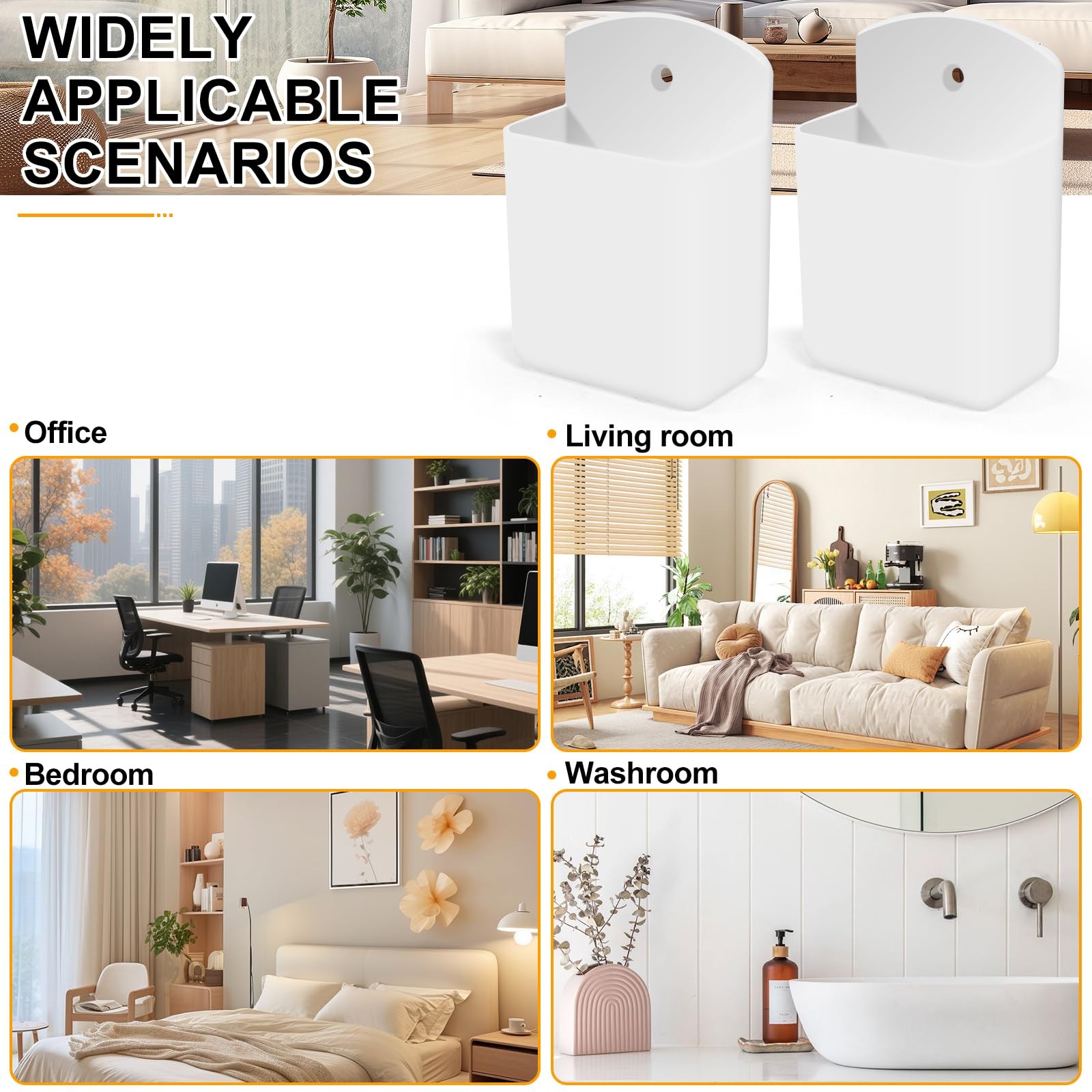 2 PCS Self Adhesive Remote Holder Wall Mount Control Holders Small Wall Mount...