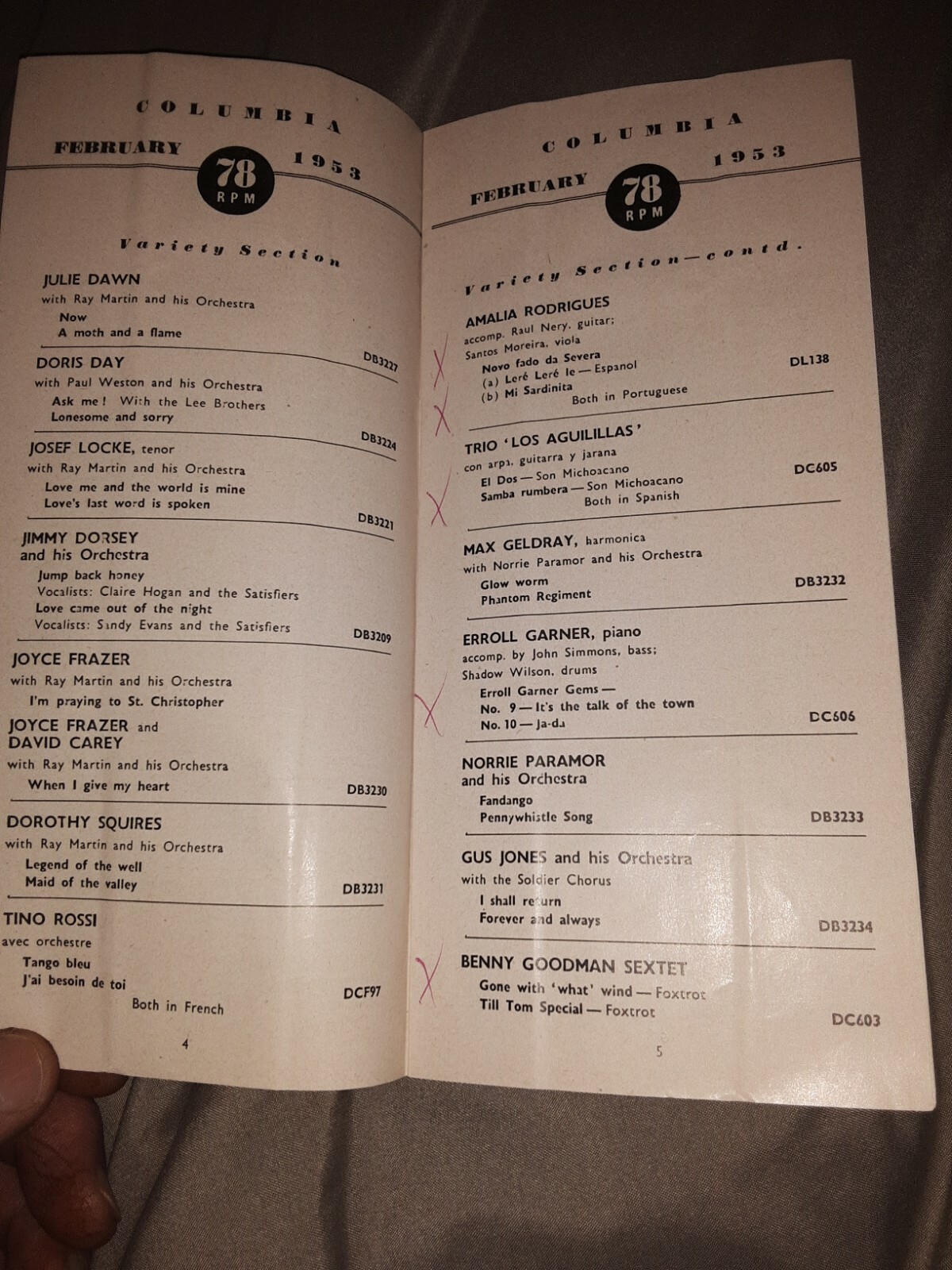 Columbia Records Supplement Catalog 1953