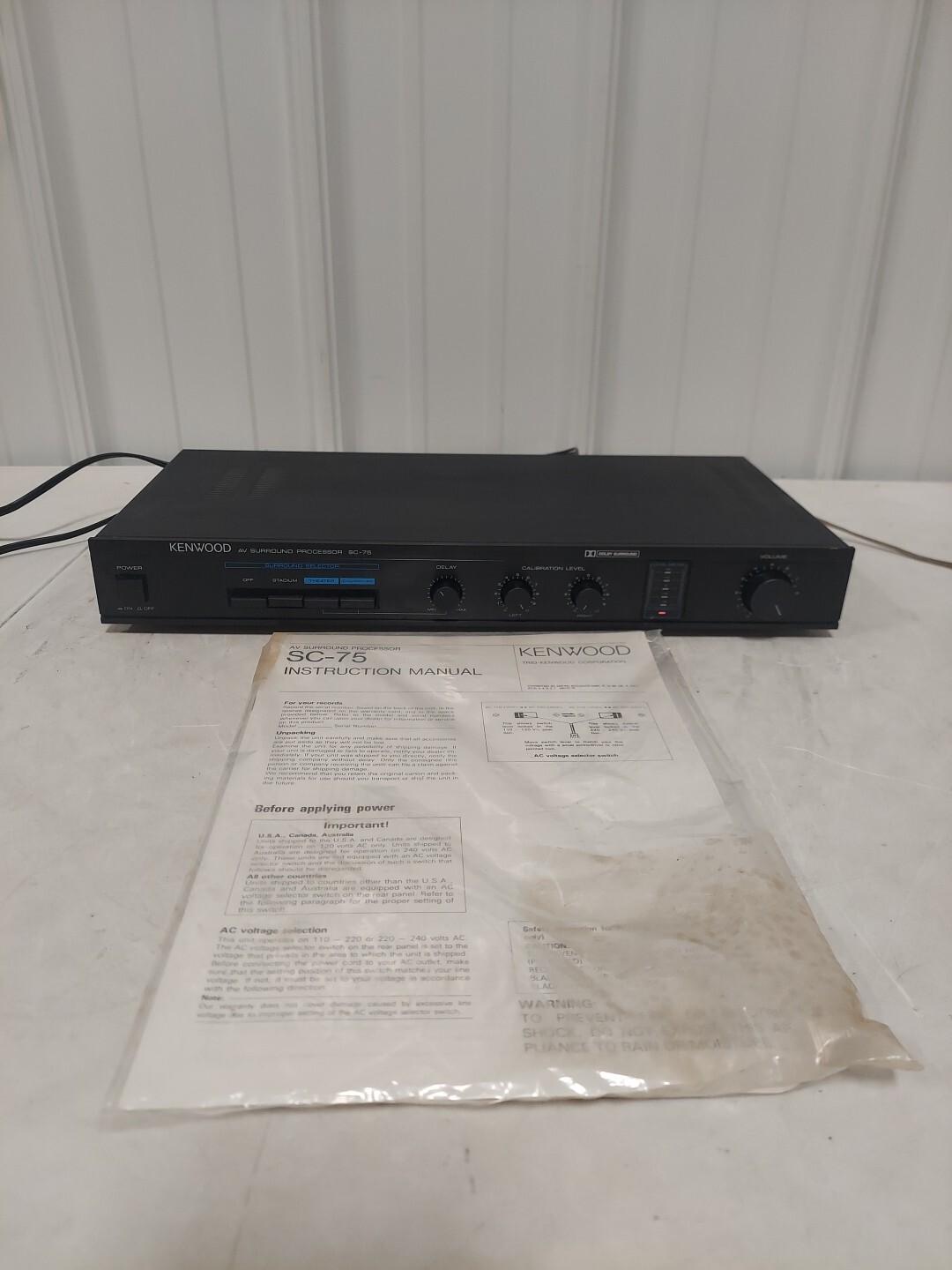 Kenwood SC-75 AV Surround Processor Dolby Amplifier *Read Description* #2110