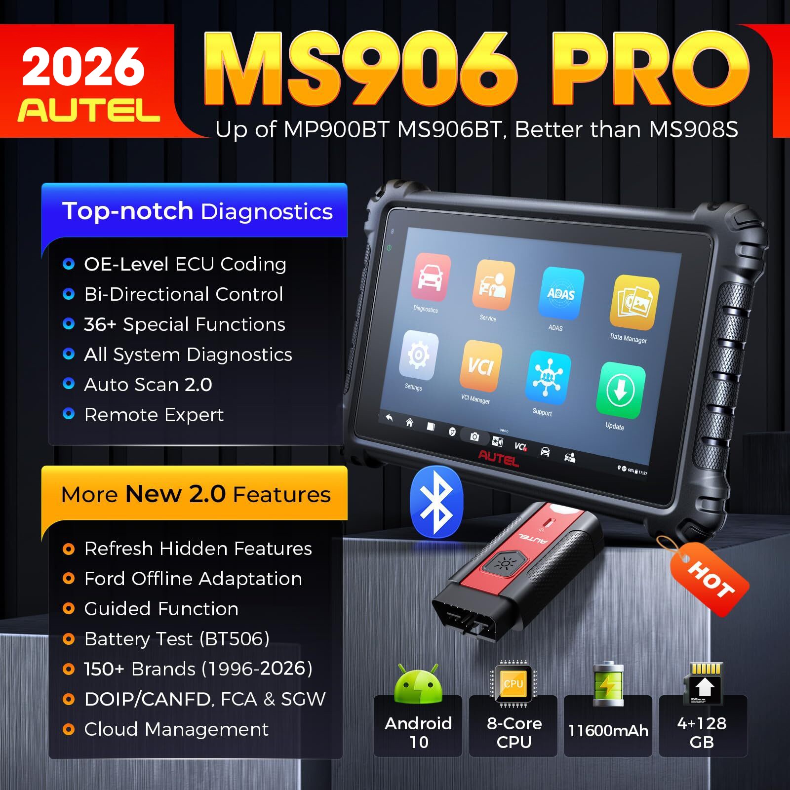 Autel MaxiSys MS906 MAX Up MK908 Pro Scanner Bidirectional Diagnostic ECU Coding