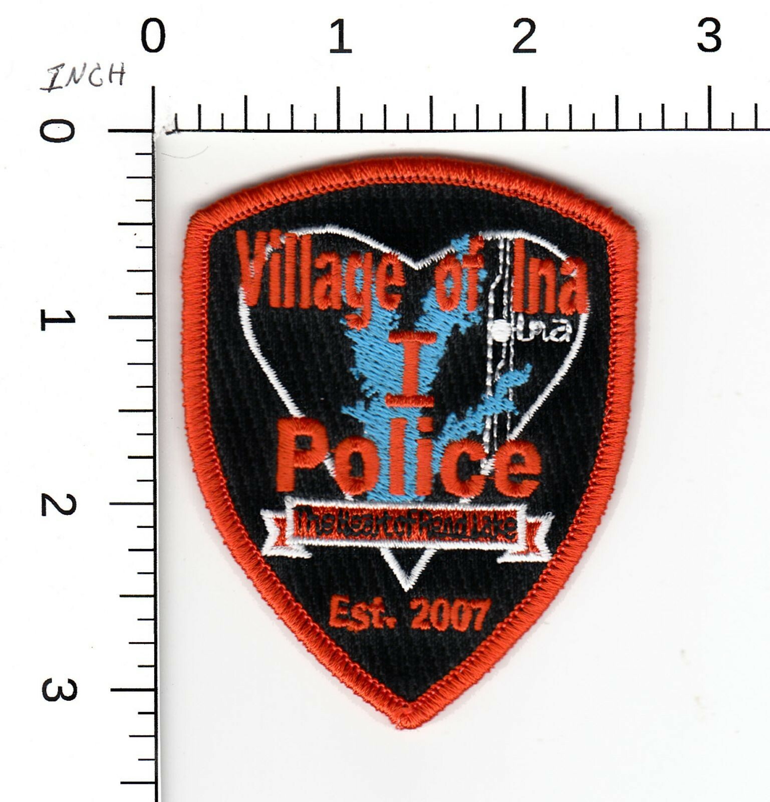 INA ILLINOIS (MINI HAT SIZE) POLICE PATCH ((THE HEART OF REND LAKE)) IL