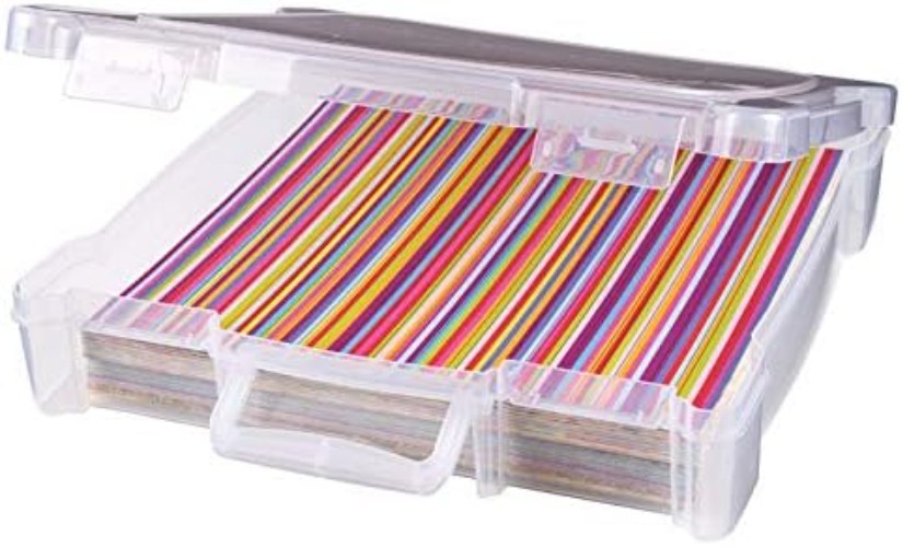 Stackable Art & Craft Organizer - Portable 12" x 12" with Snap-Tight Closure