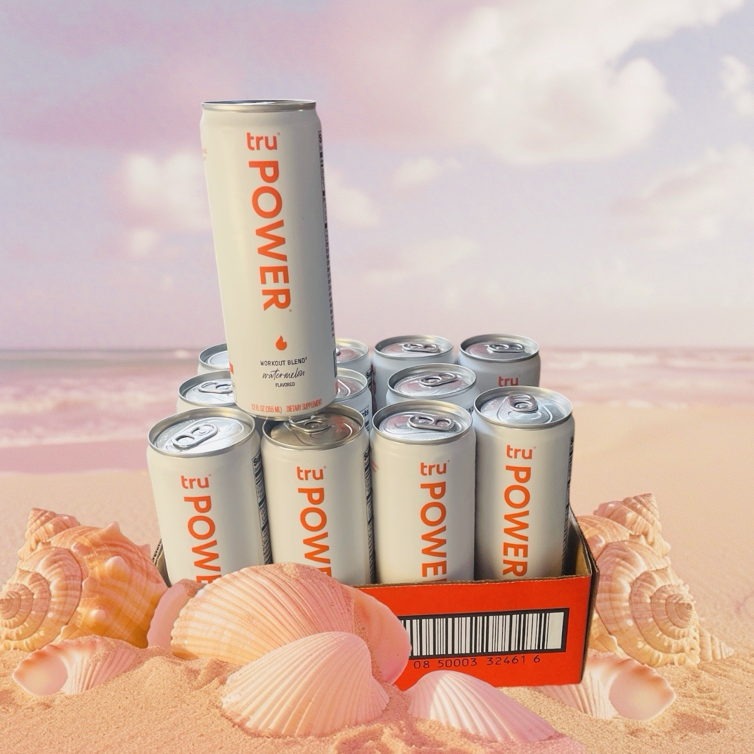 12x TRU Power Workout Blend Energy Drink Watermelon Natural 12oz Cans Sealed NEW