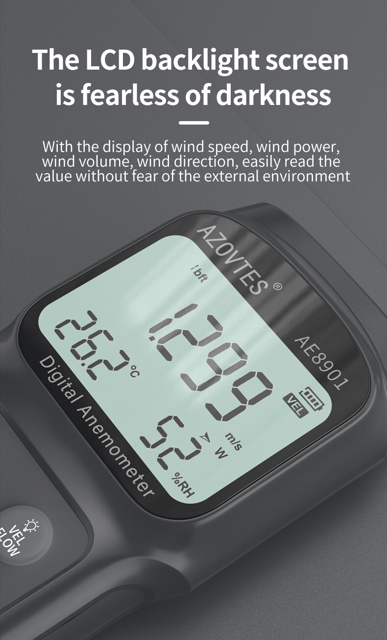 Multi-function Digital anemometer AE8901 split anemometer 0.3~45.0m/s