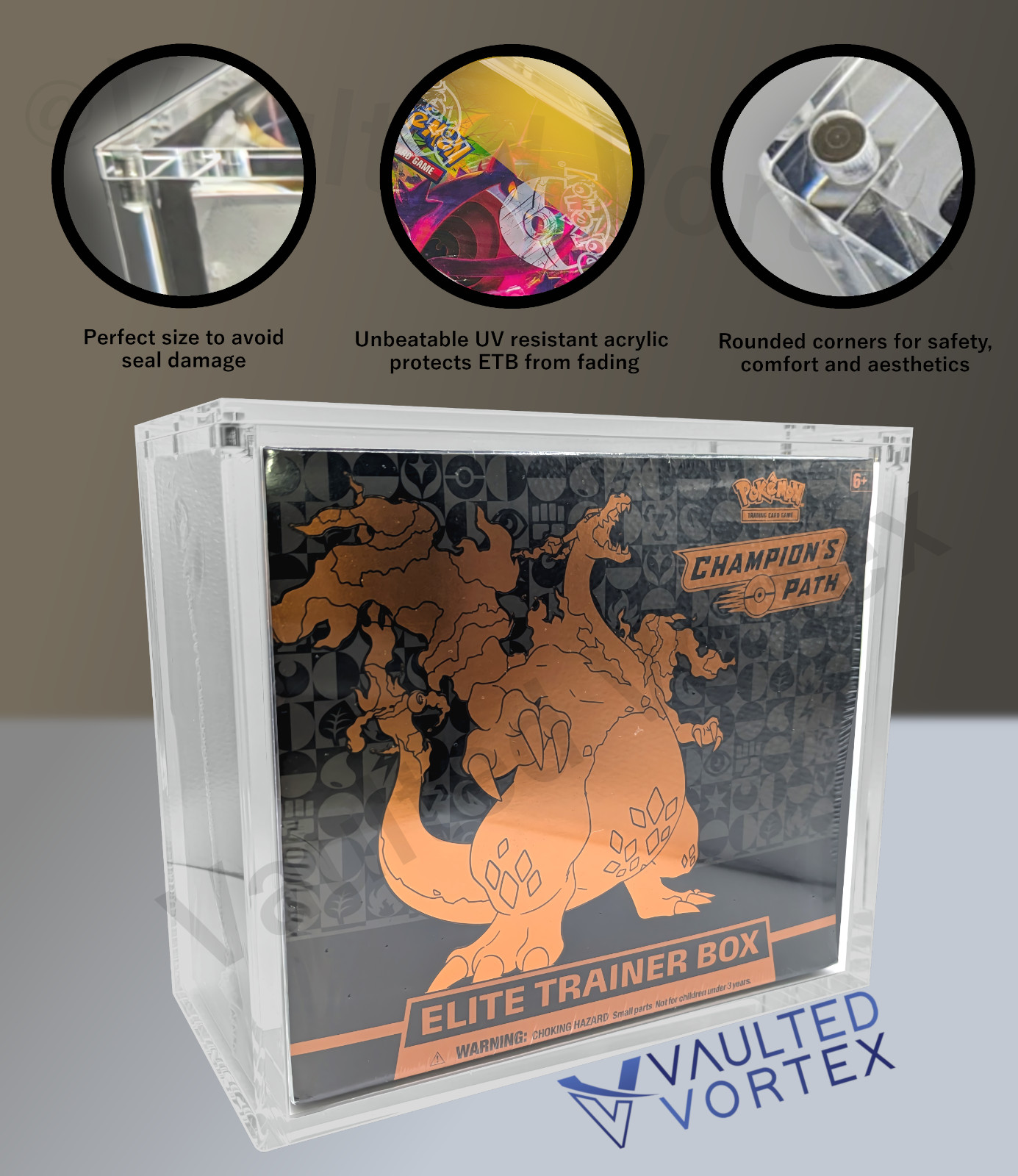 Pokemon ETB Acrylic Case 8mm For Elite Trainer Display Storage Case