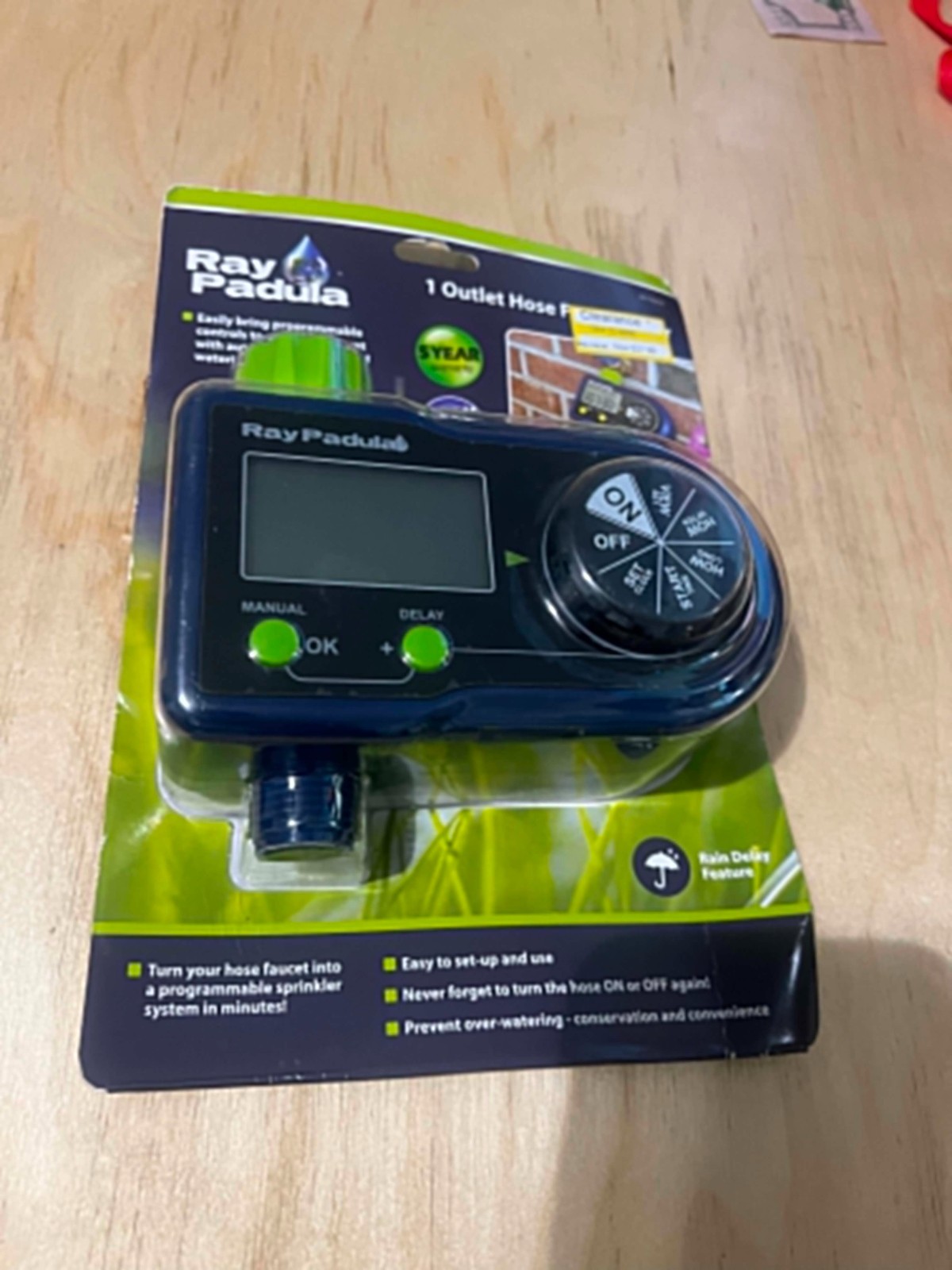 Ray Padula 1-Zone Programmable Electronic Sprinkler Timer for Yard Garden Hose