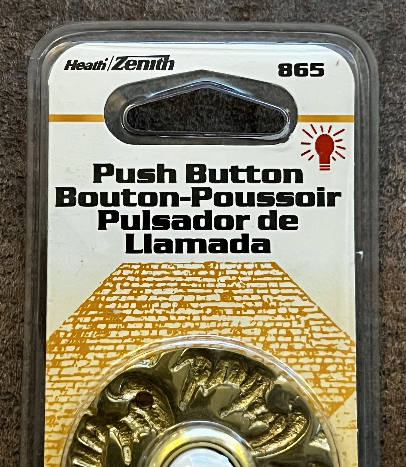 Heath / Zenith Lighted Wired Push Button Solid Brass Doorbell 865 l👀k