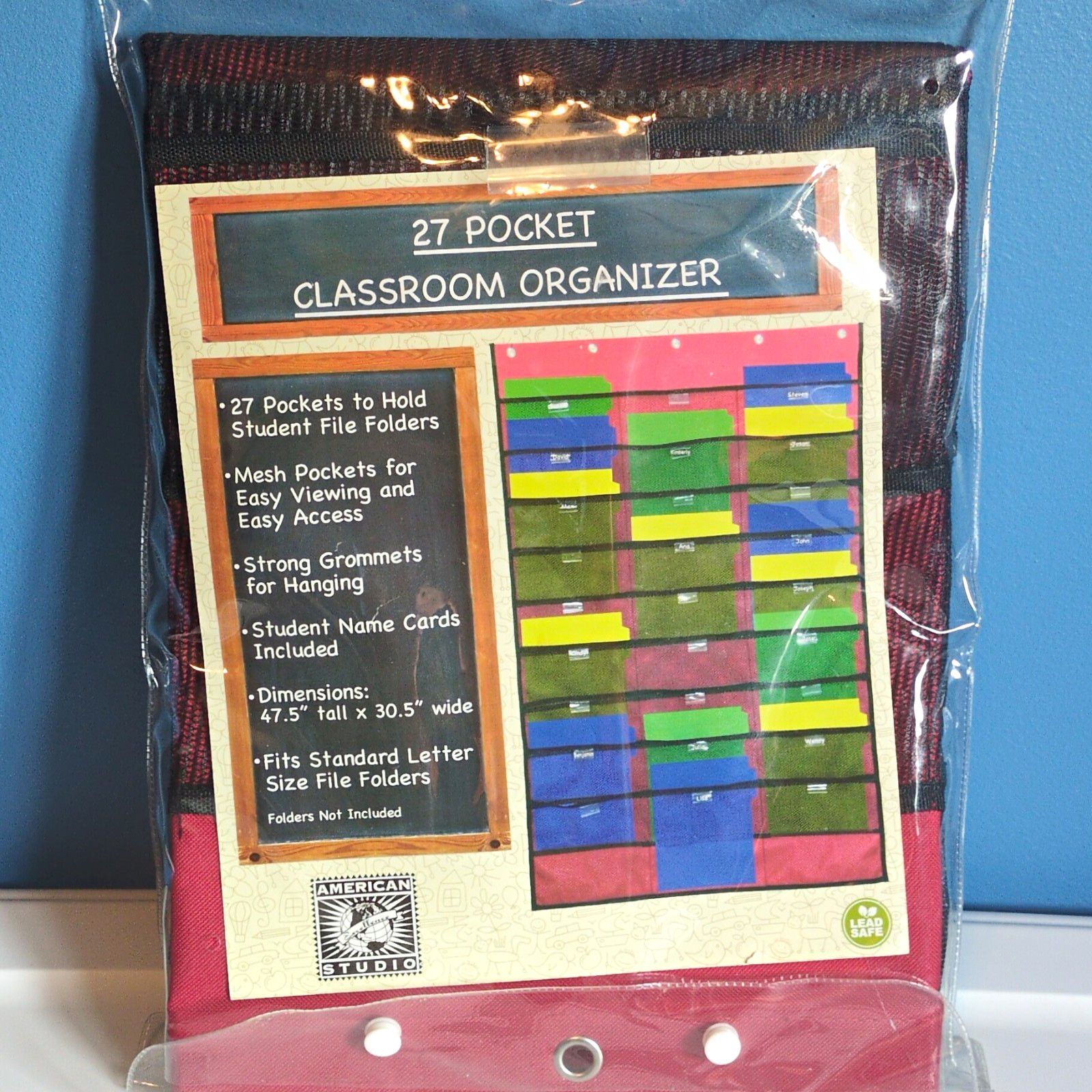 American Studio 27-Pocket Classroom Organizer Style #11721 Red/Black/White