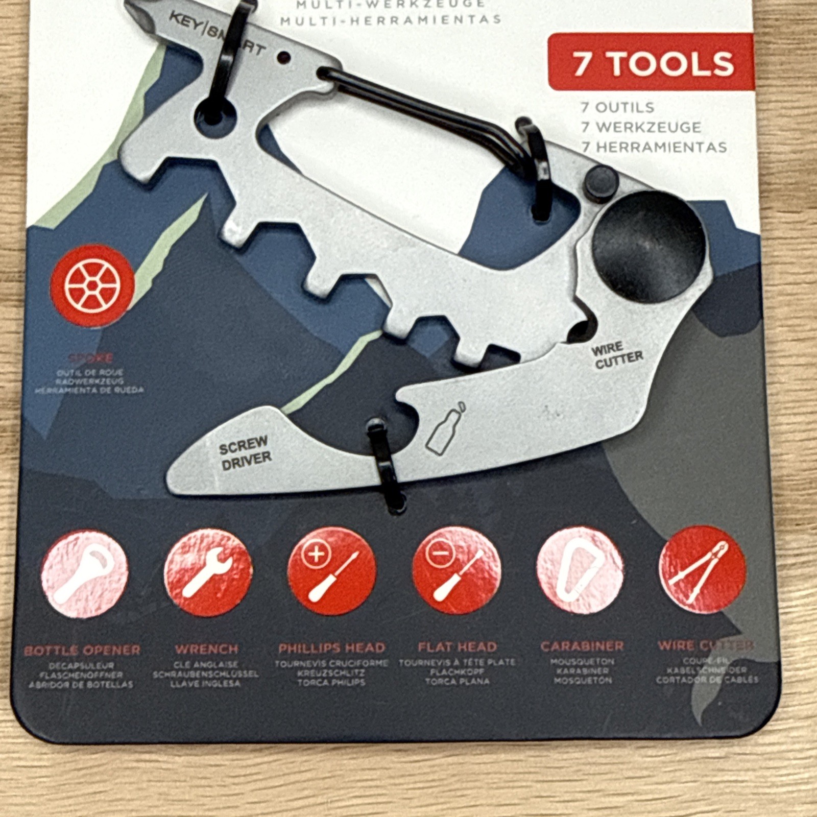 KeySmart AllTul Raptor Multi-tool for Keyring 7 Tools Stainless Steel (NEW)