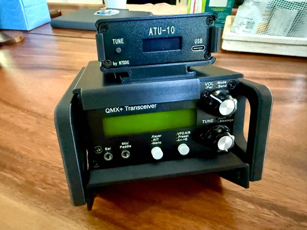QMX+ cage - protects the radio and raises the front for operating!