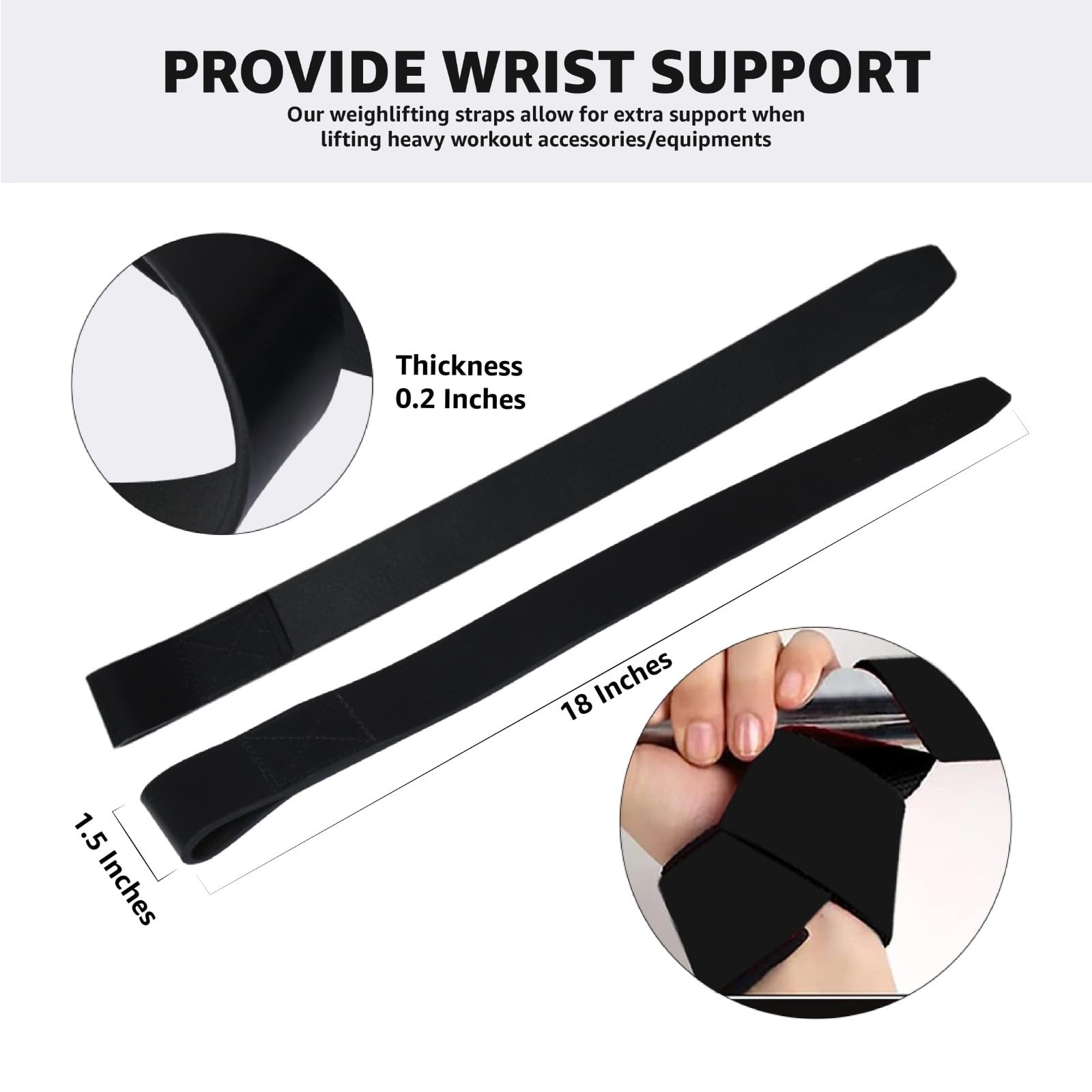 | Leather weight Lifting Wrist Straps | Set of 2, 20" Genuine Leather Grips f...