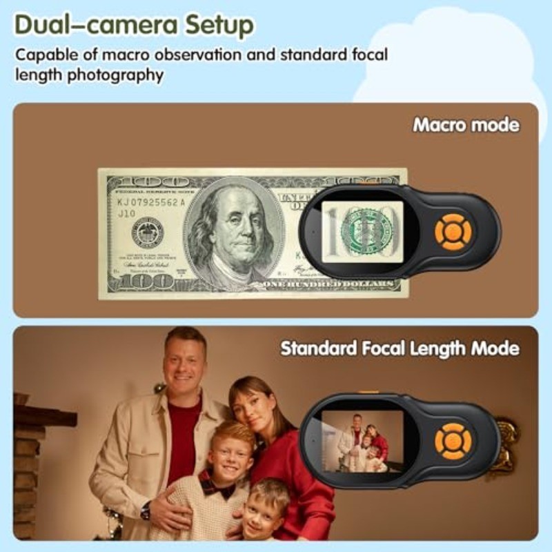 2-in-1 Microscope & Camera for Adults Kids with Dual Lens Photo & Video AUKCLAX