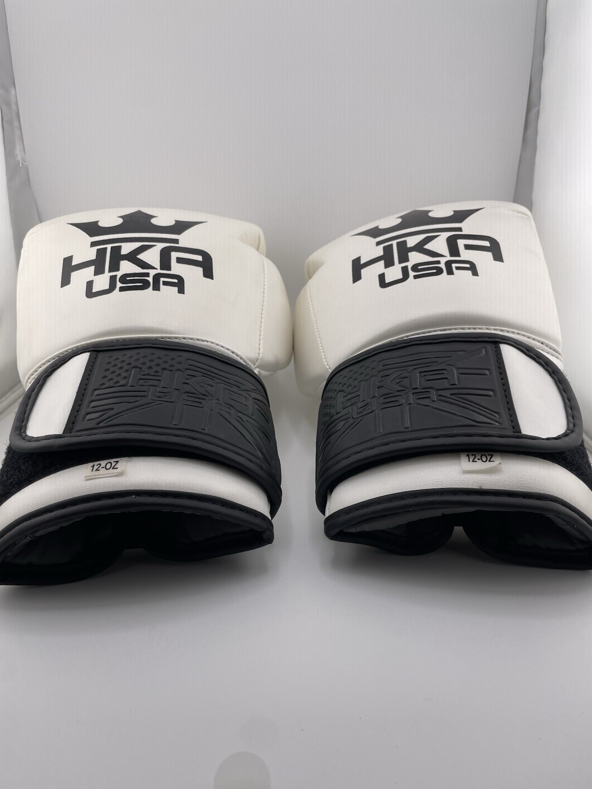 HKA USA 12 oz. White boxing gloves