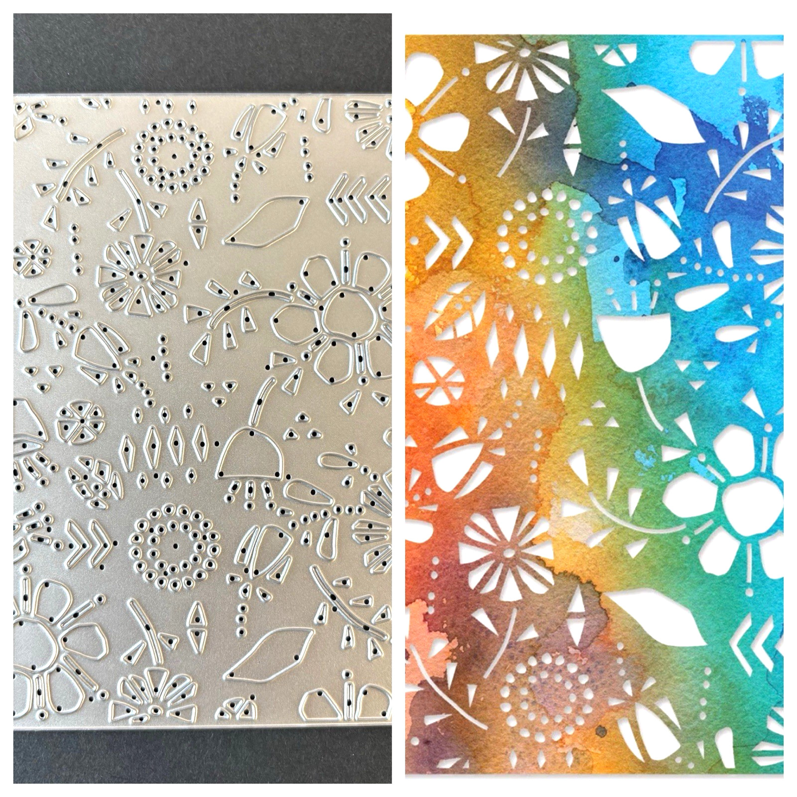 Tim Holtz Folk Flowers 4.25x5.5in *Read* Cutting Dies Thin Die Sizzix 665363