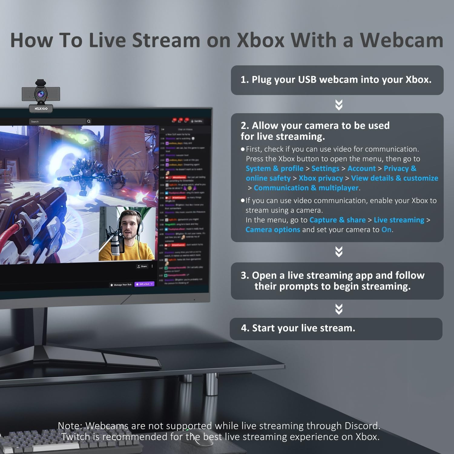 NexiGo N60 1080P Webcam with Microphone