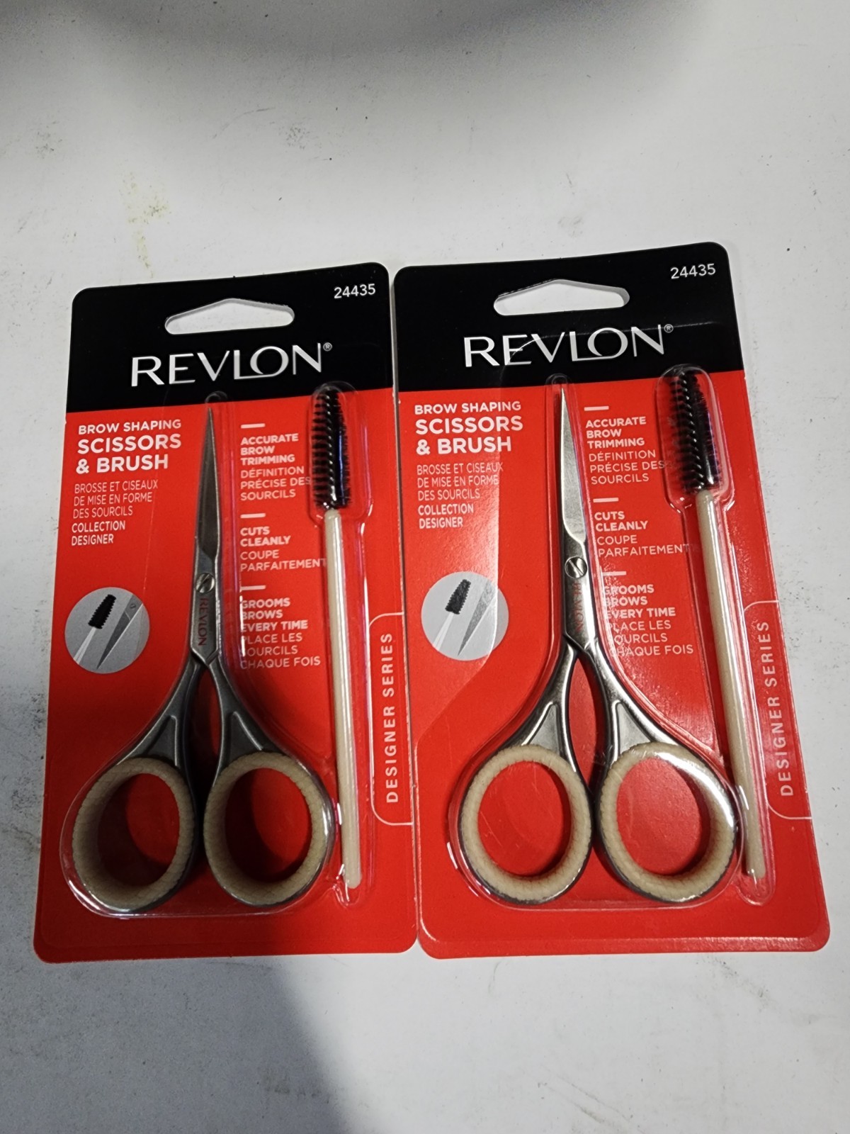 Revlon Brow Scissors & Brush Set 2 Pack Designer Series Eyebrow Grooming NEW
