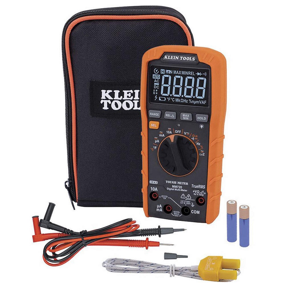 KLEIN TOOLS MM720 Digital Multimeter,LCD,1.9" L,1,000 V 801GH5