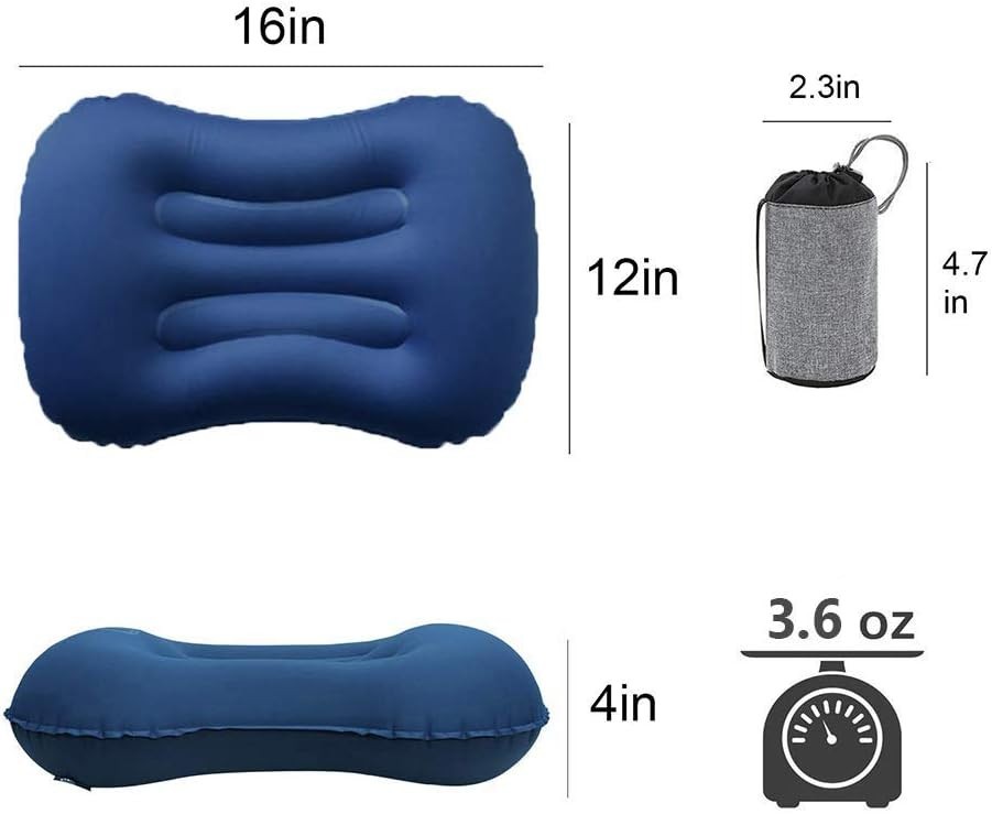 Ultralight Inflatable Camping Pillows - Compressible, Compact, Inflatable, Co...