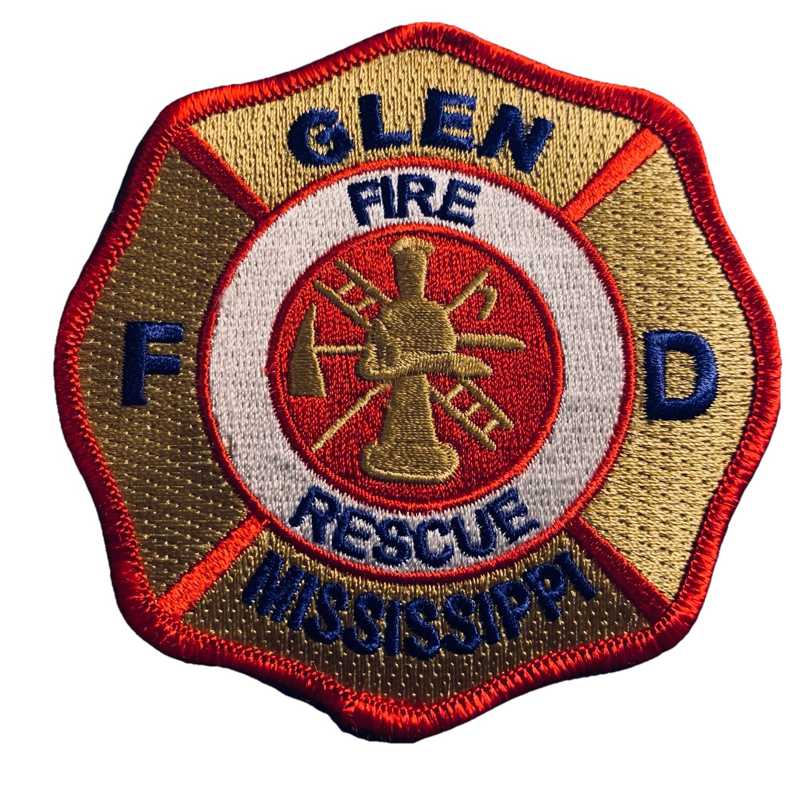 GLEN  MISSISSIPPI  MS  FIRE / RESCUE  3 1/2"  FIRE DEPT. PATCH  9G