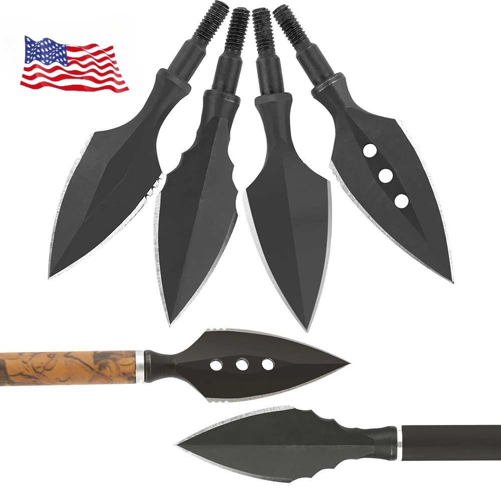 3pcs Archery Arrowhead Traditional Broadhead Screw Points Tips Arrows Bow Hunt