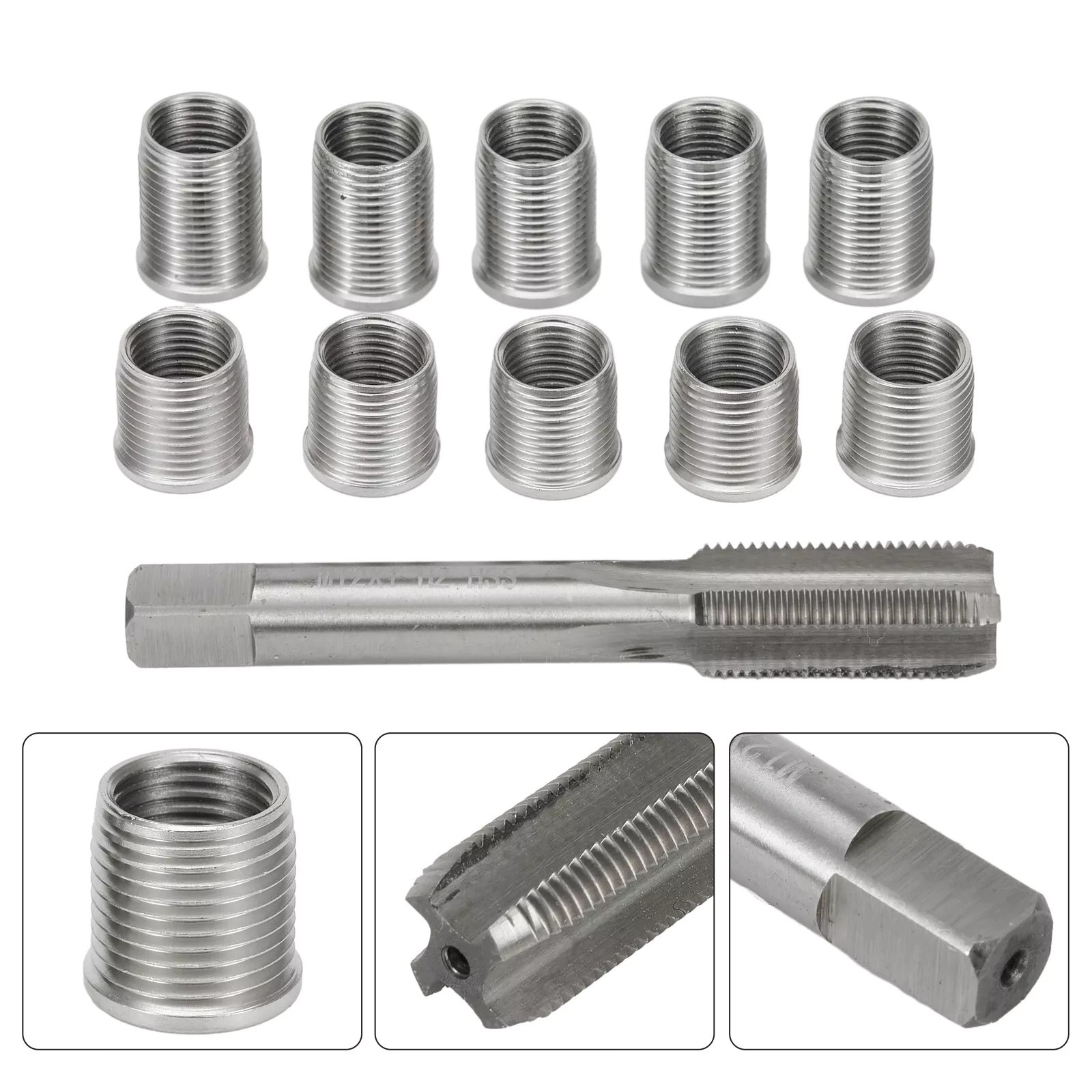 1Set Durable Universal Spark Plug Thread Repair Tool with M10x1.0 Thread Inserts