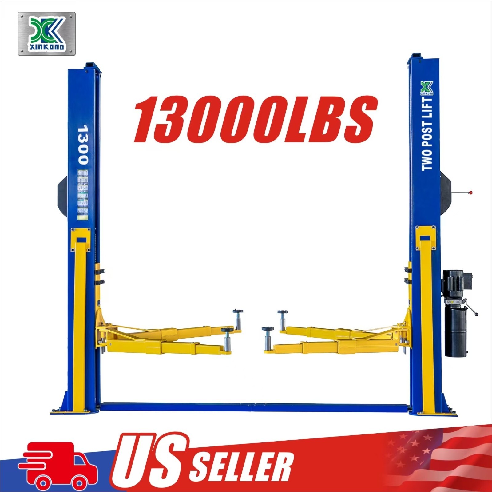 XK 1300 Two Post Car Lift 13,000lb Auto 2 Post Lift Floor Plate Hoist 220V