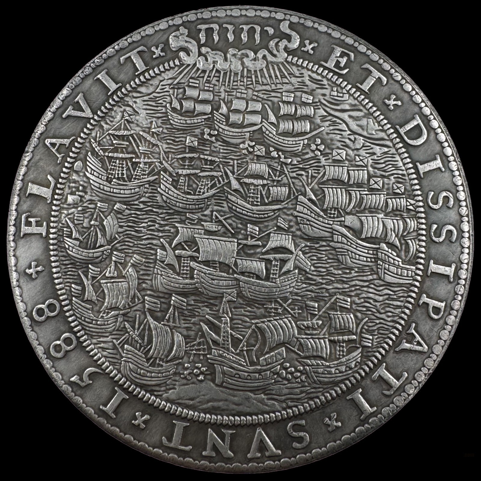 Elizabeth I Defeat of the Spanish Armada Medal 1588 UK Medal order Jehovah Spain
