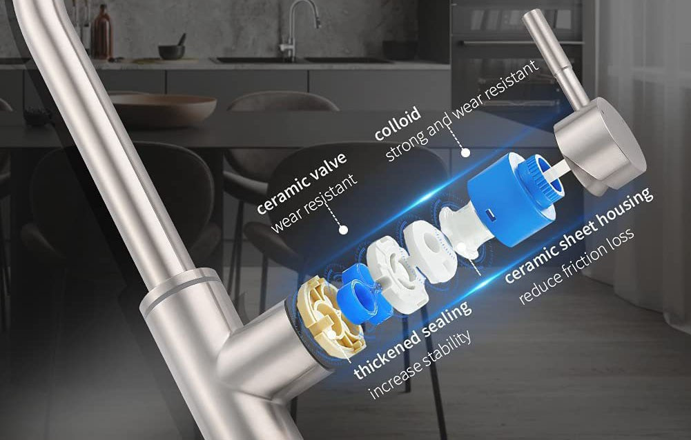 Touch Kitchen Faucet, 2 Modes Pull Down Sprayer, With Temperature LED Activated