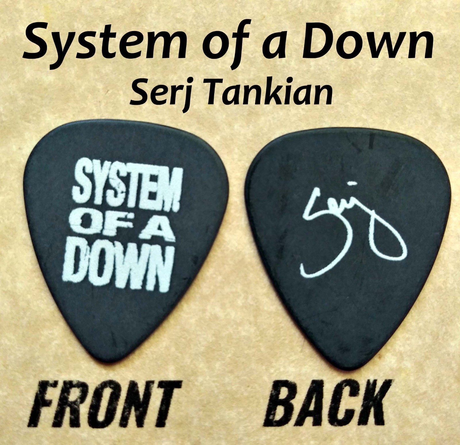 1 S.O.A.D. Serj hard rock novelty signature guitar pick (Q-2322)