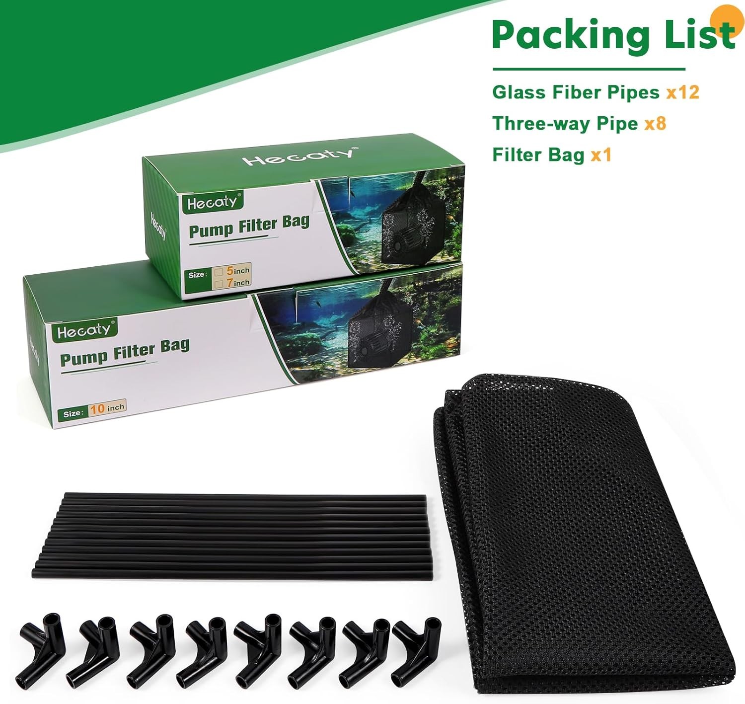 Pond Filter Bag, Pump Barrier Anti-Clogging Cube 10 inch, Black