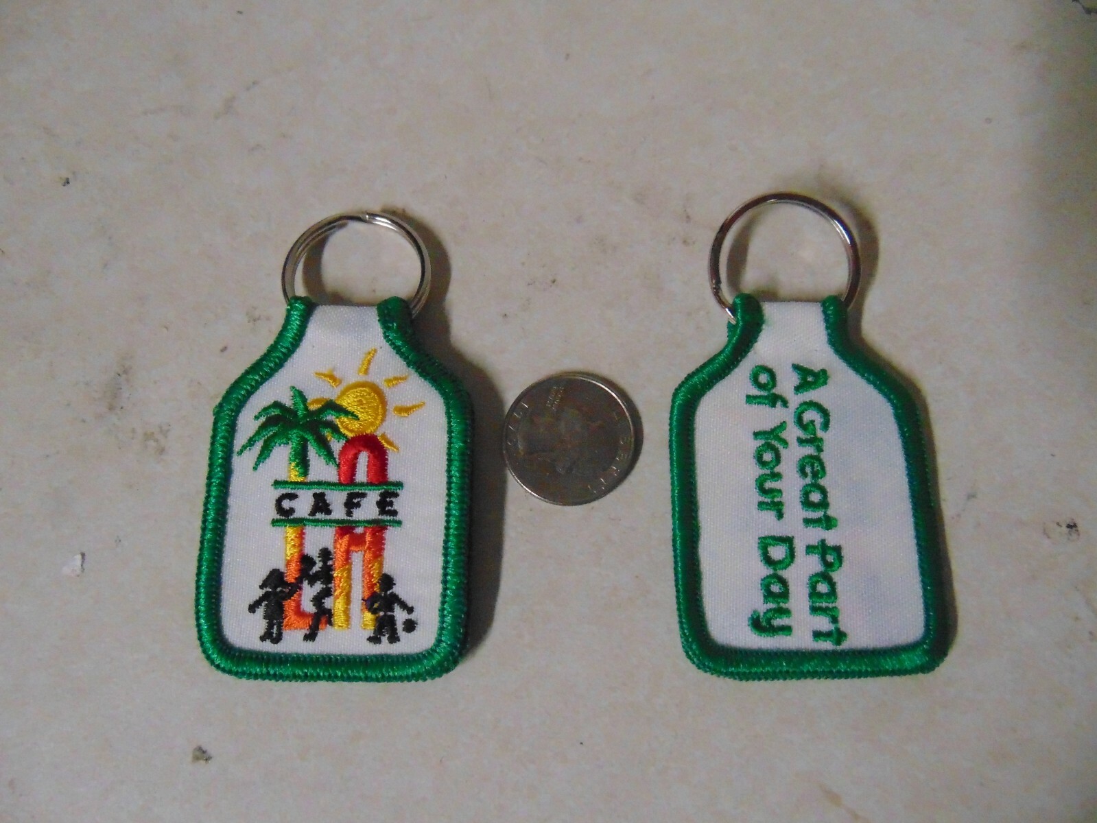 PATCH OLDER SEW ON WITH KEY CHAIN CAFE A GREAT PART OF YOUR DAY