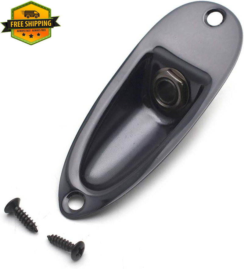 Guitar Input Jack Socket Plate 1/4 Inch for Fender Stratocaster Strat Mono Black