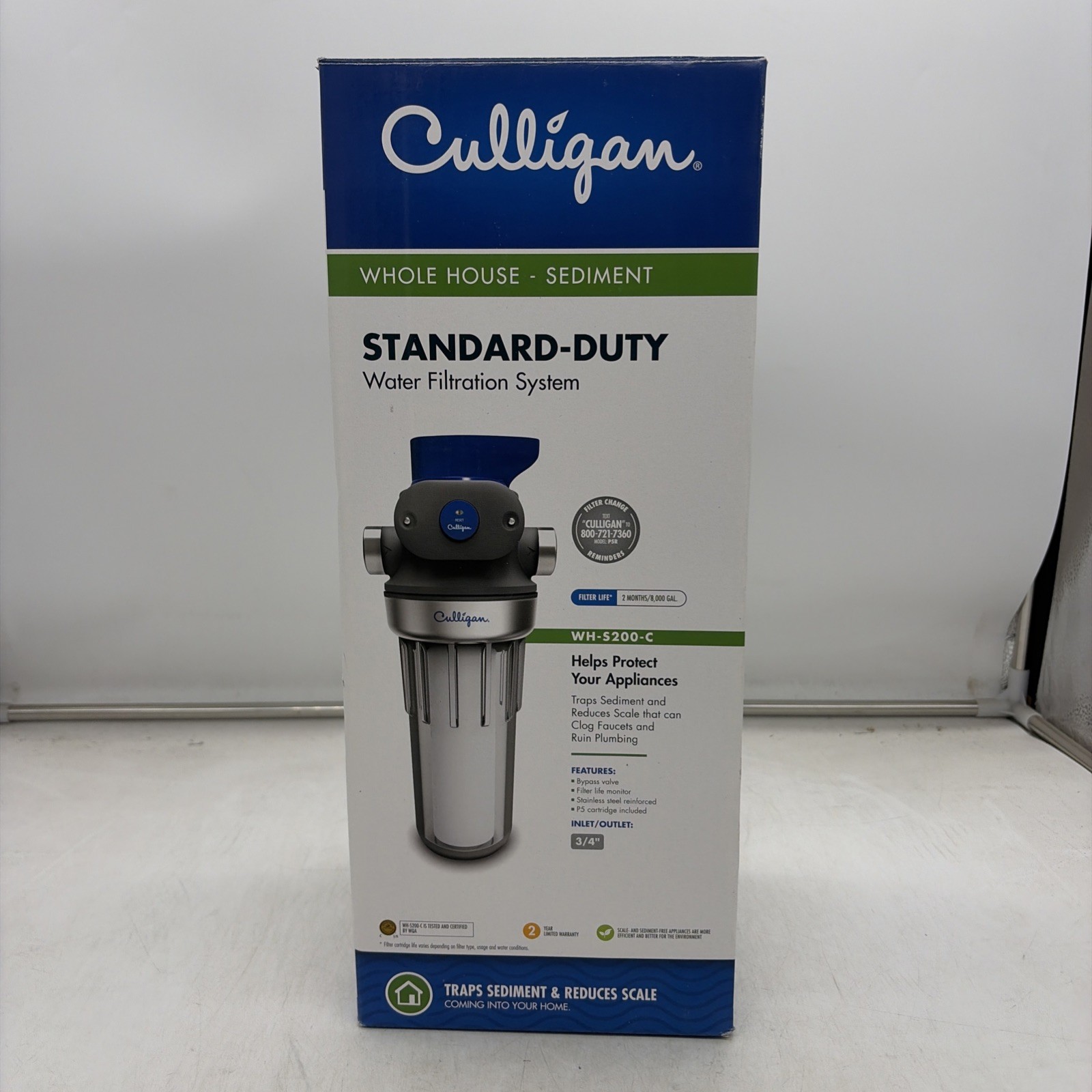 Filter House Water Housing 3/4 Inch Inlet Outlet Standard Duty Culligan Whole
