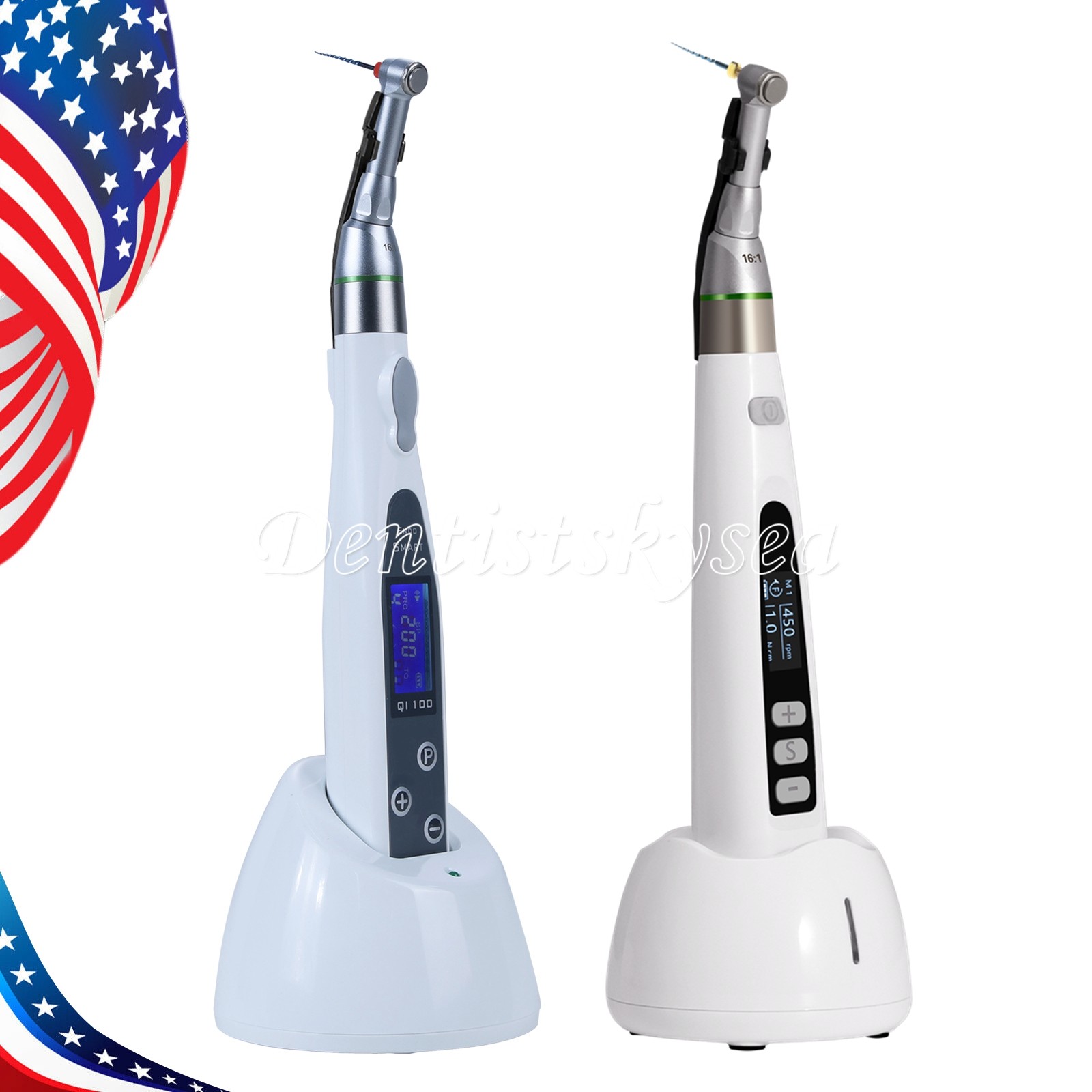 Dental Reciprocating Wireless 16:1 LED Endo Motor Contra Angle Fit SKYSEA US