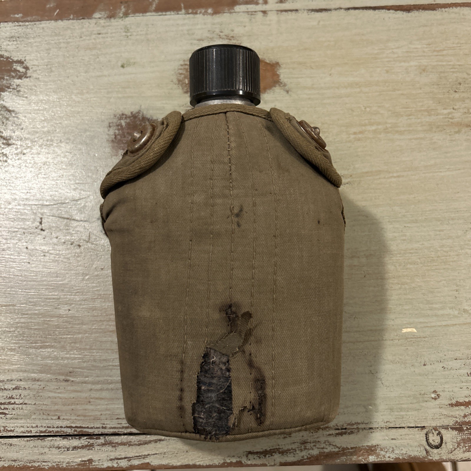 Vintage Metal Military Army Canteen and Cover Japan Taiwan