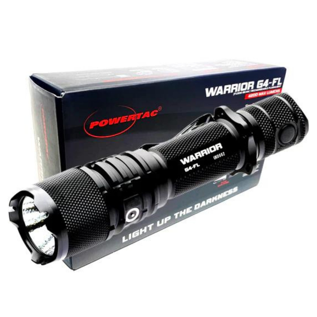 Powertac Warrior G4 FL EDC LED Rechargeable Flashlight 4200 Lumen Wide Beam