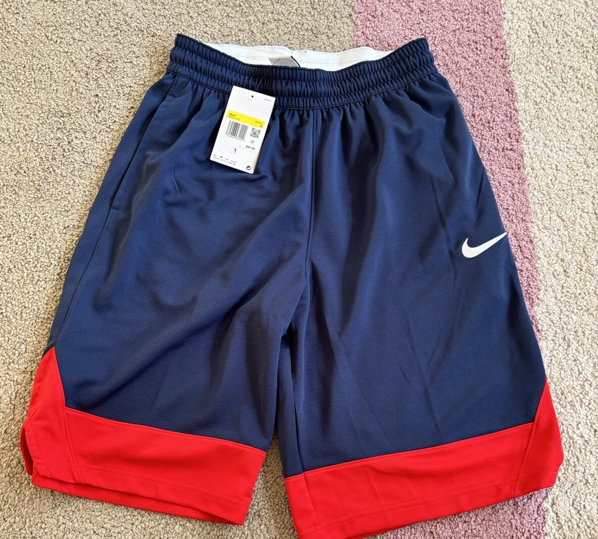 NWT Nike Mens Small S Dri-FIT Icon Basketball Shorts Blue Long AJ3914-413