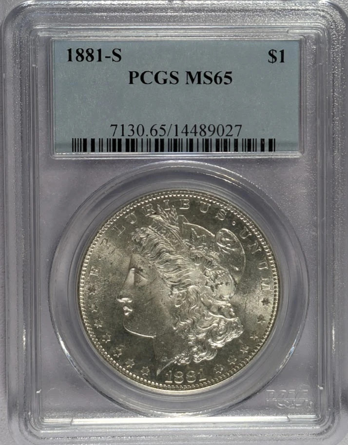 1881 S Morgan Silver Dollar PCGS MS-65