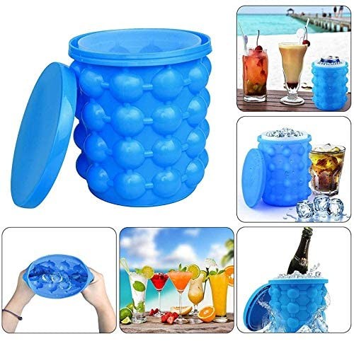 Silicone Ice Cube Magic Maker Mold, Silicone 1PCS for Home (Blue)