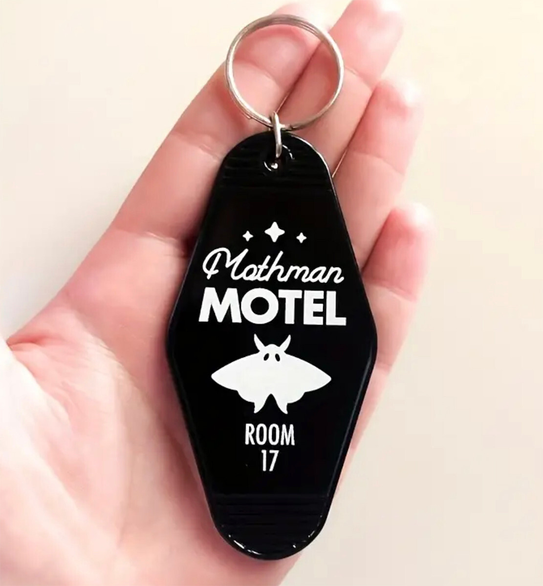 Mothman Cryptid Retro Plastic 3-1/2" Hotel Keychain