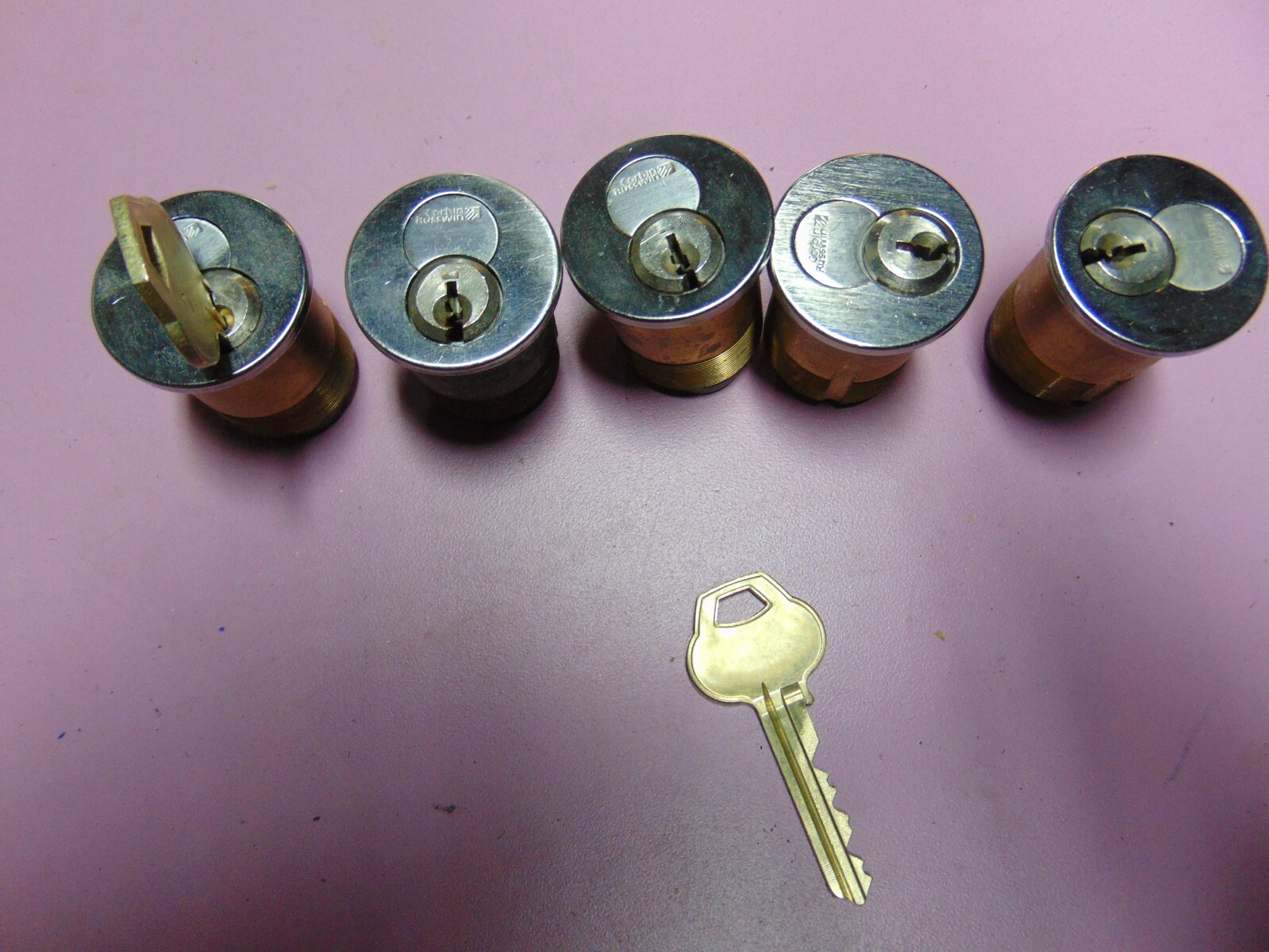 5- CORBIN AND RUSSWIN  IC CORE  PIN TO 7 PIN  59D2 WITH 2 CUT KEYS    LOCKSMITH