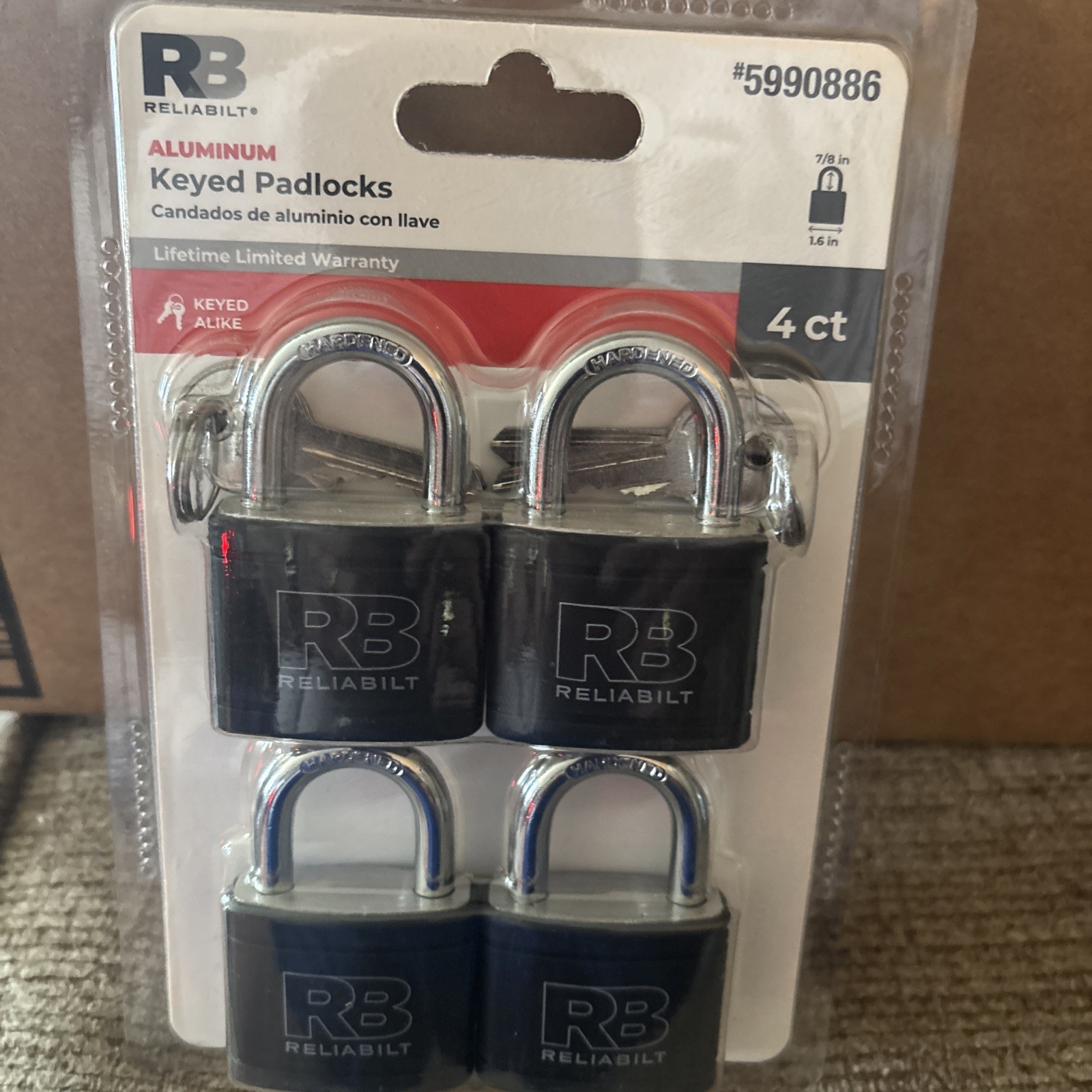 Aluminum Keyed Padlocks 4 Ct