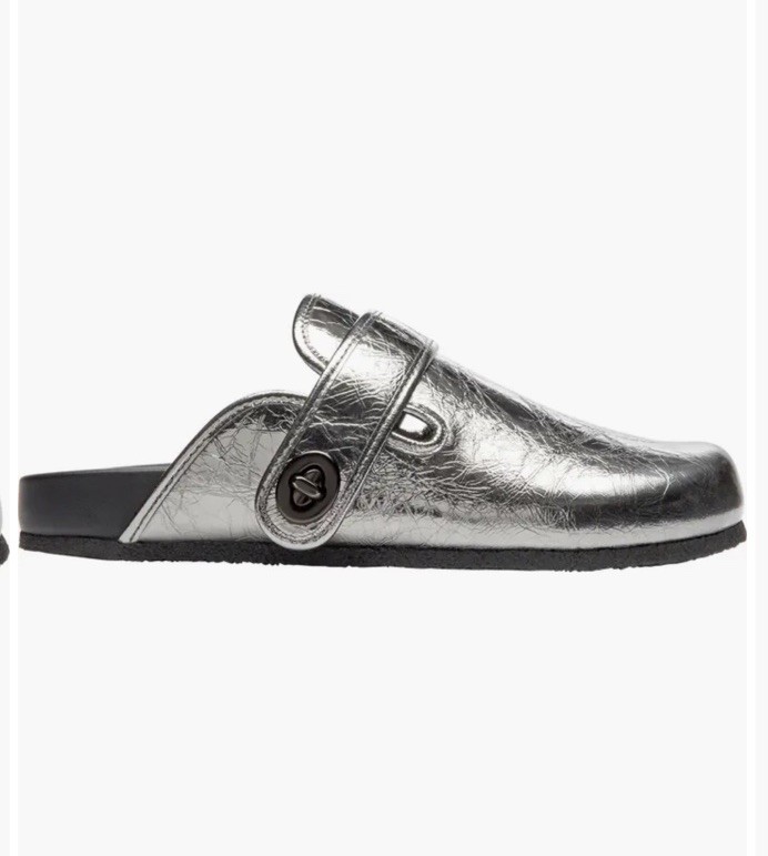 NWOB Coach 'Blake' Silver Metallic Clogs. Size 5. MSRP $150