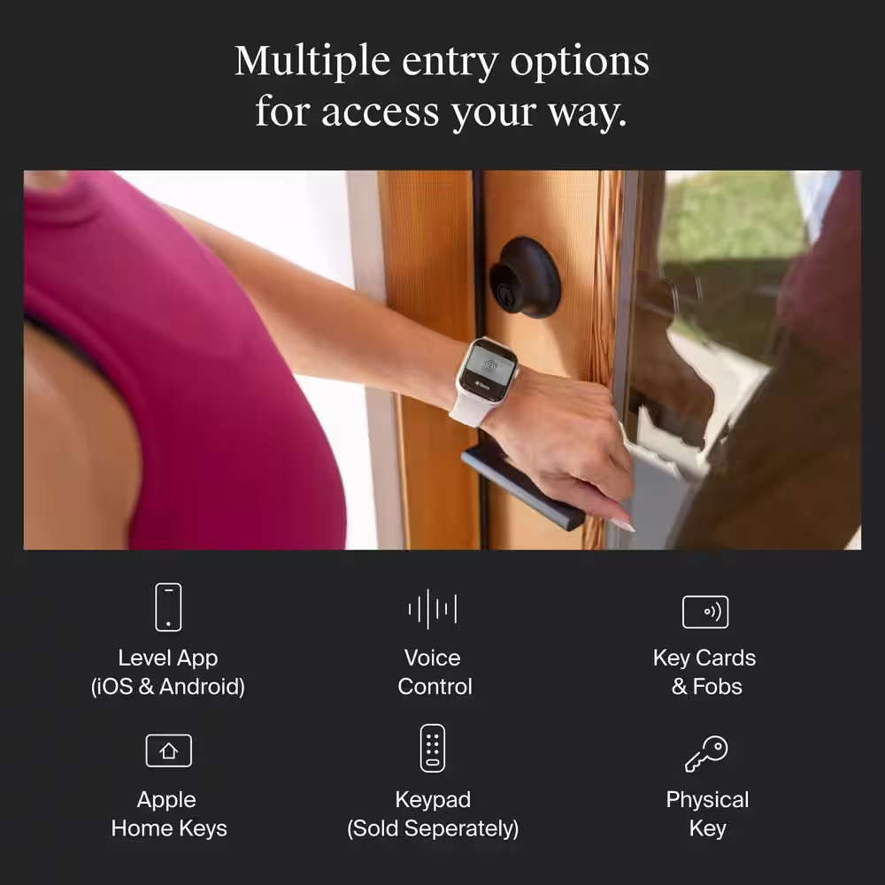 Lock plus (Matter) Matte Black Matter-Over-Thread Smart Lock Single Cylinder Dea