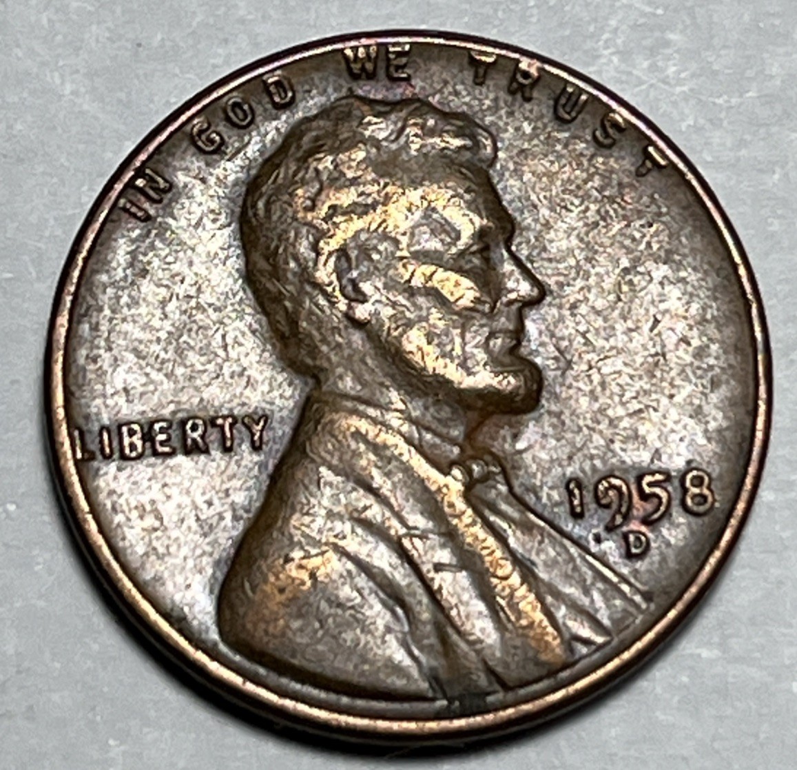 1958 D Wheat Penny Errors Long Lamination Error Reverse
