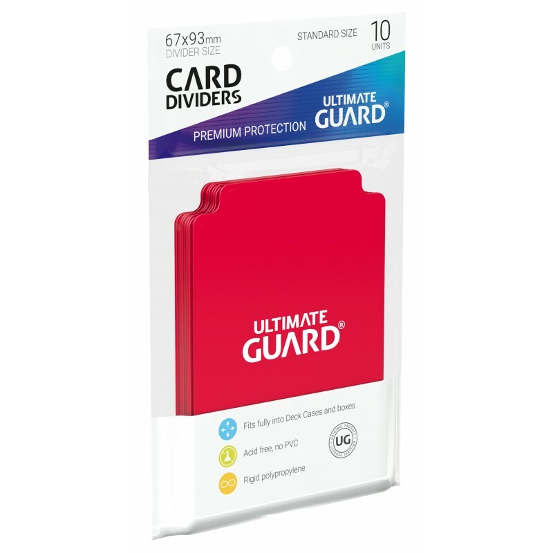 (10-Pack) Ultimate Guard RED Gaming Card Dividers Flexible Write On Tab