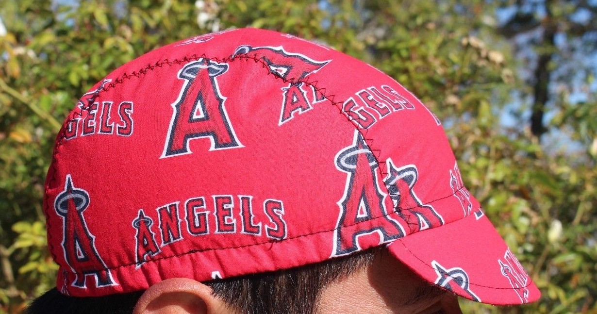 CYCLING CAP MLB  ANGELS   100% COTTON HANDMADE IN USA