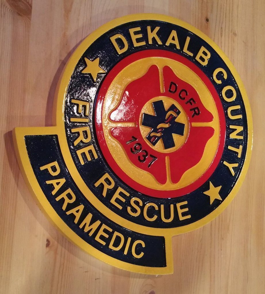 Fire Department Dekalb Paramedic 3D routed plaque patch sign Custom